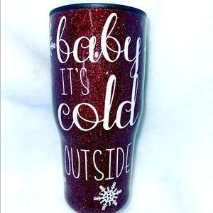 Baby its cold outside Red & White Custom 32oz Hot/Cold Tumbler cup.